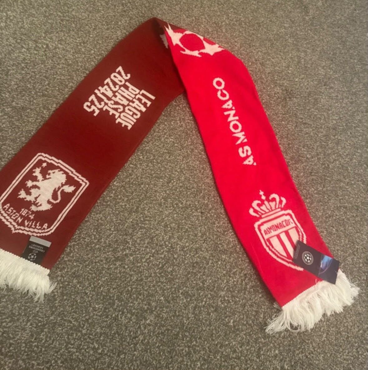 AS Monaco v Aston Villa - League Phase 2024/25 scarf