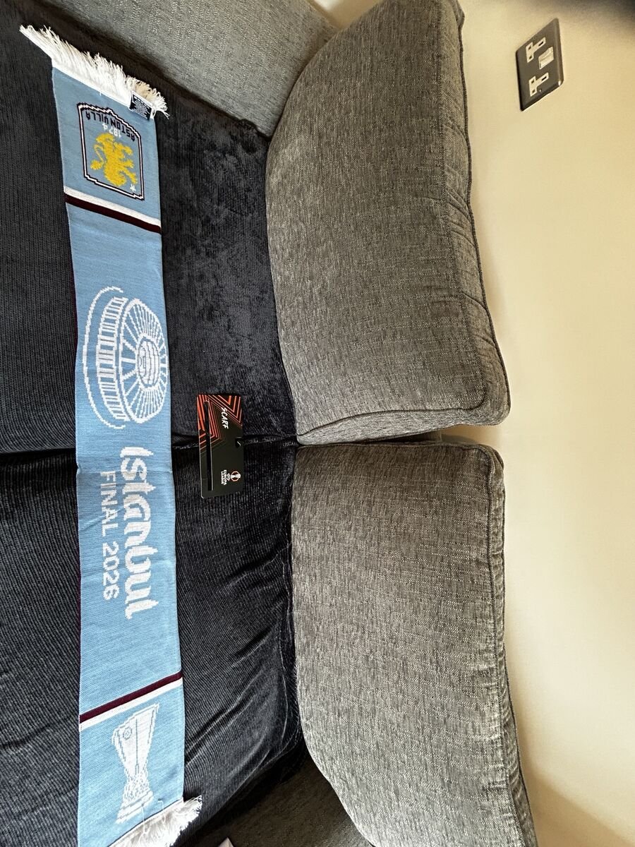 Aston Villa UEFA Europa League Final 2026 generic scarf - Istanbul light blue design