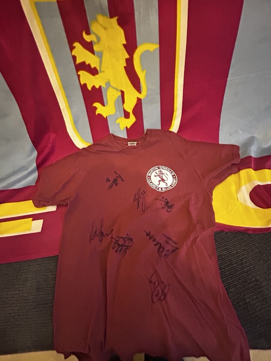 Retro/supporters era Signed supporters T-shirt - claret